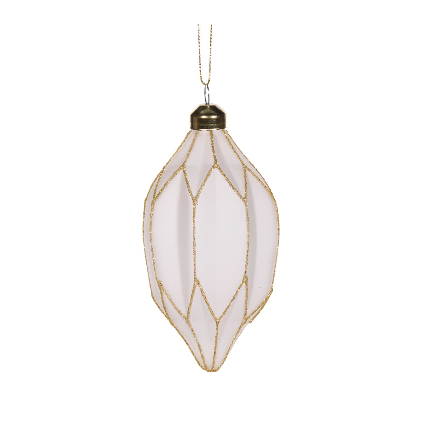 Frosted Modern Drop Bauble
