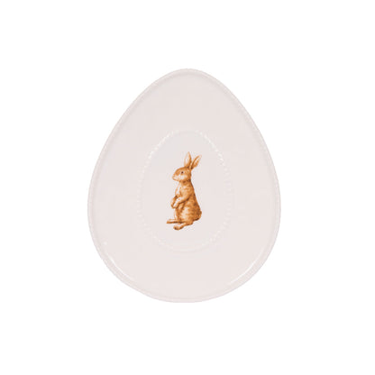 VINTAGE HOPPING RABBIT EGG PLATE