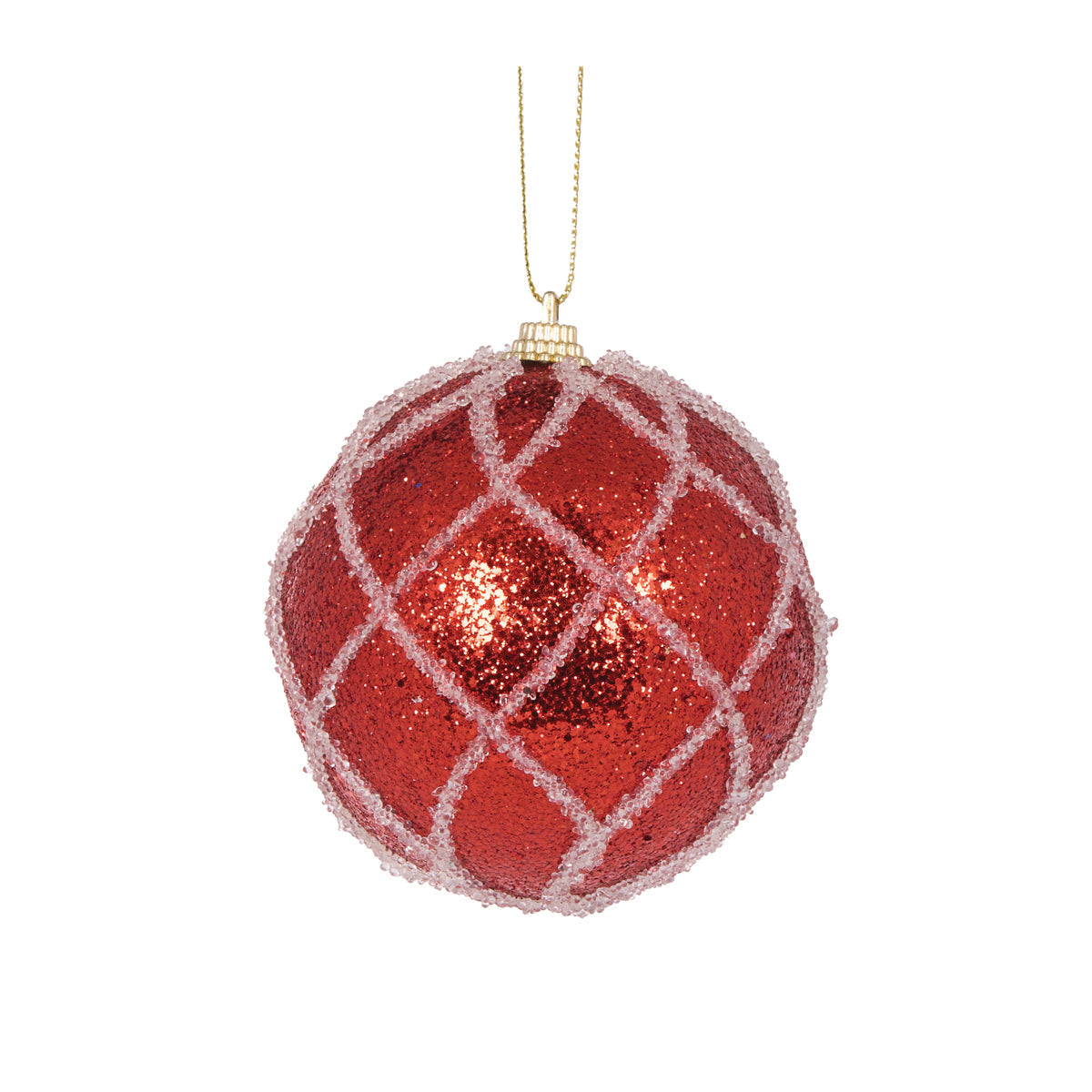 MINI RED LATTICE BAUBLE