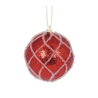 MINI RED LATTICE BAUBLE