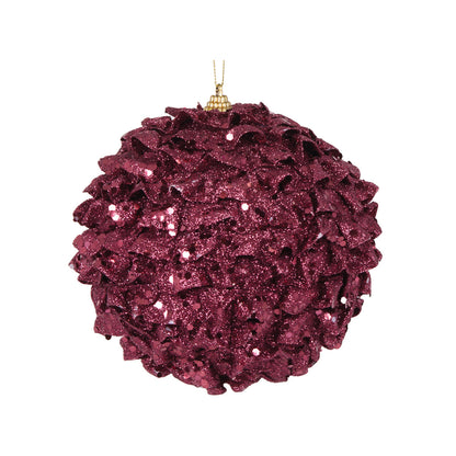 XL Burgundy Ruffles Bauble