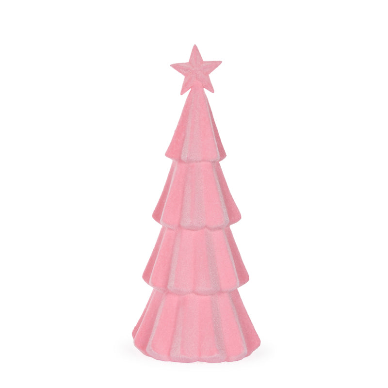 40cm Pink Flocked Tree