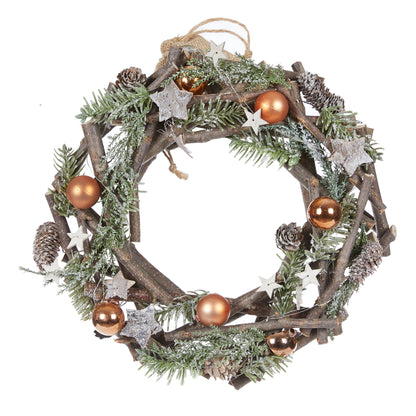 Copper Baubles Wreath
