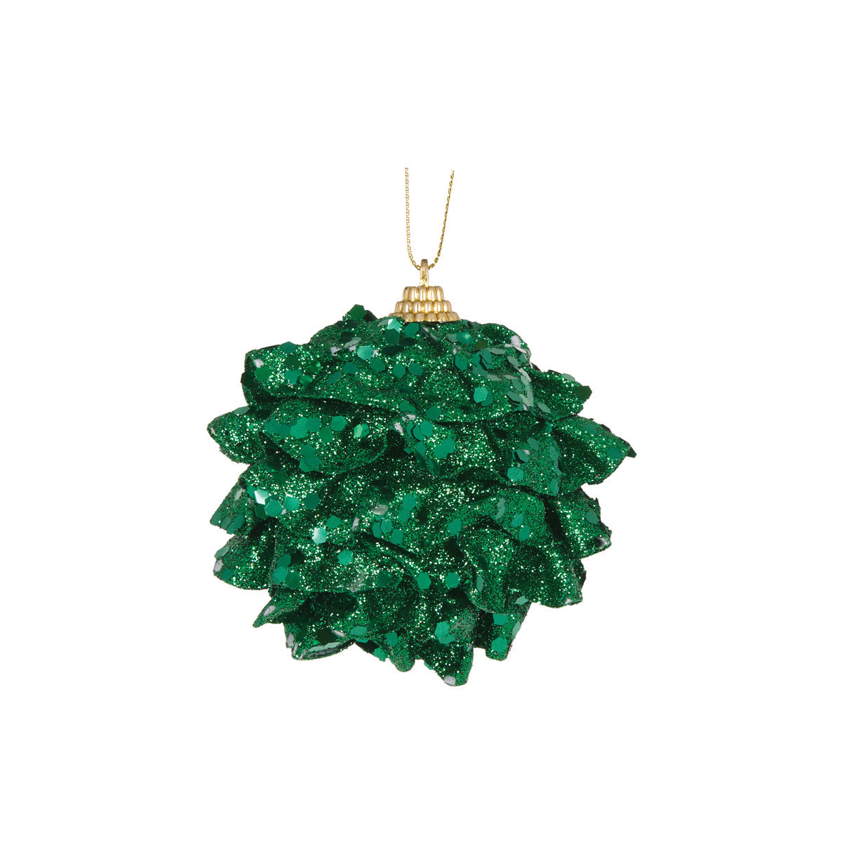 MINI GREEN RUFFLES BAUBLE