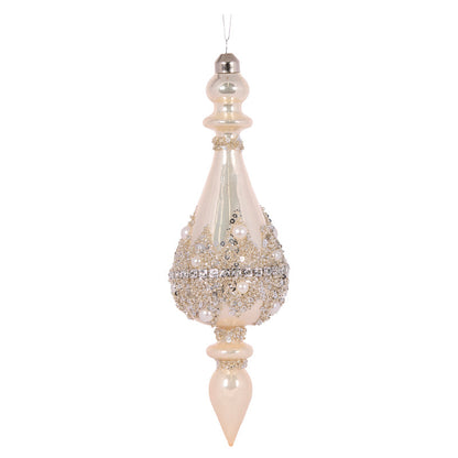 Pearl Beaded Jewel Round Finial