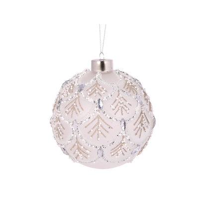 Frosted Fern Pleat Bauble