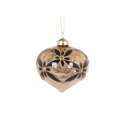 Black And Gold Floral Onion Bauble