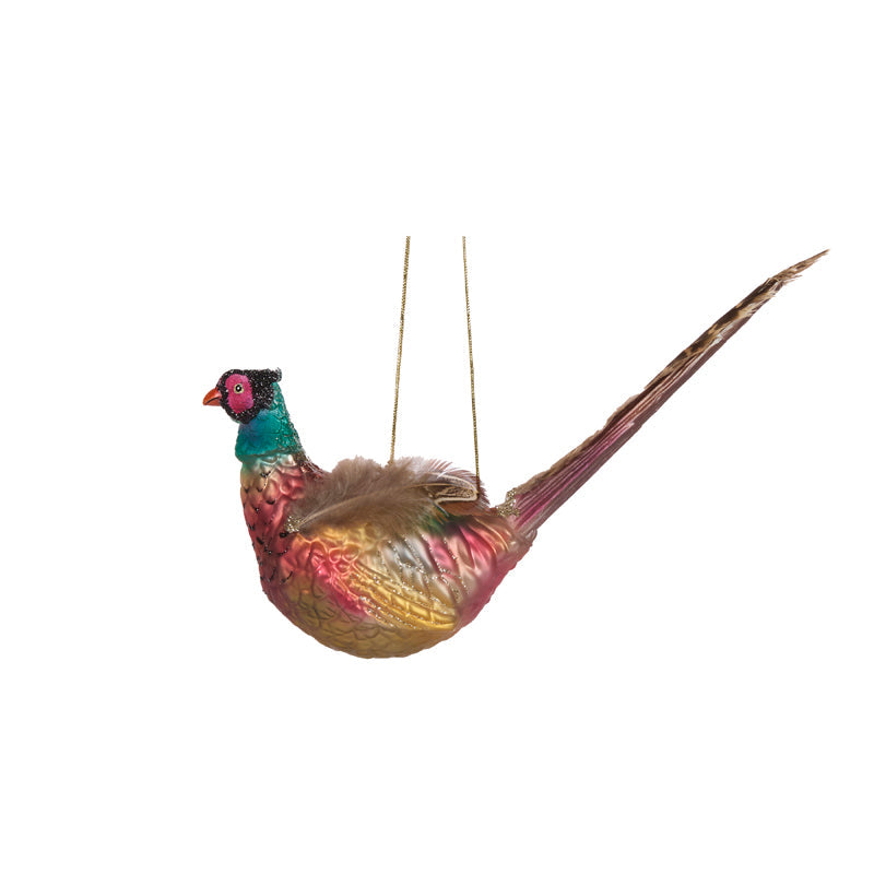 Glass Pheasant Hanging Ornament