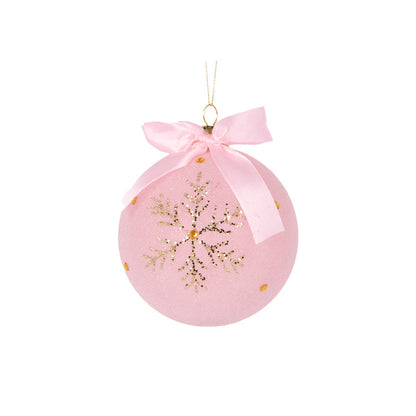 Pink Bow Snowflake Bauble