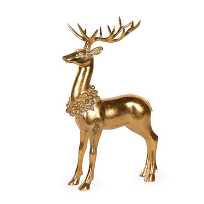 38cm Gold Standing Harvest Reindeer