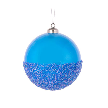 12cm Sprinkle Dipped Blue Bauble