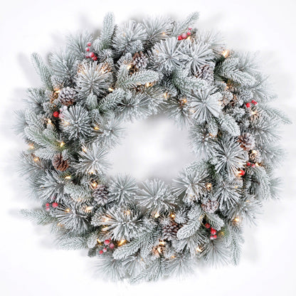 60cm Douglas Fir Snow Wreath - 50 LED