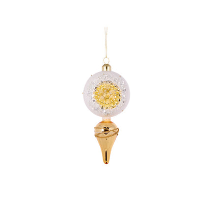 White And Gold Reflector Finial