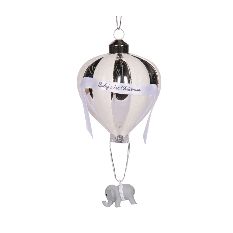 Silver Baby's 1st Christmas Balloon