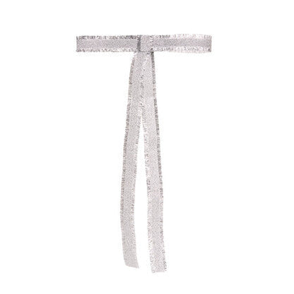 6pk Silver Tinsel Bows