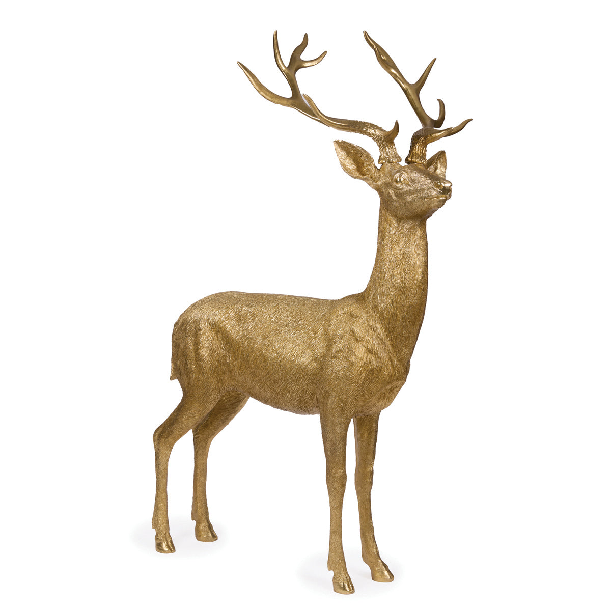 135cm Gold Etched Standing Reindeer