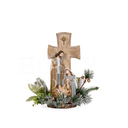 CROSS  NATIVITY WITH FOLIAGE