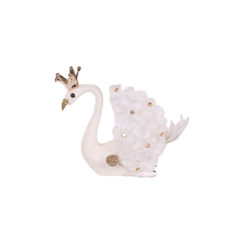 White Feather Swan Clip