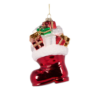 Santa Boots With Presents Ornament