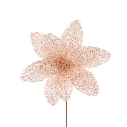 SHEER CORAL GLITTERED POINSETTIA