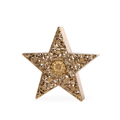 40cm LED Metal Gold Star Lantern