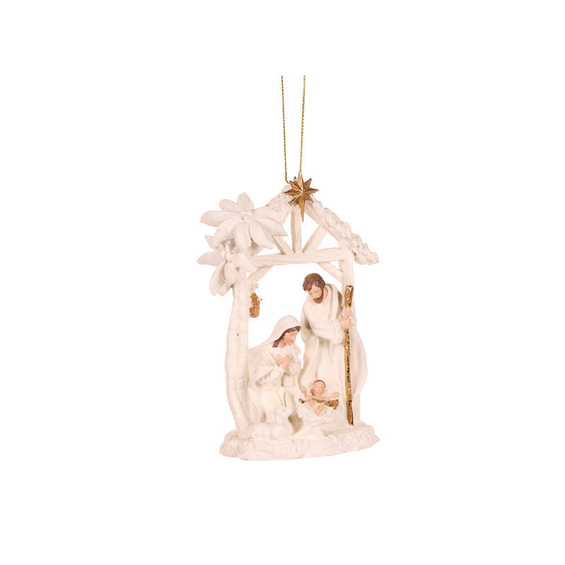 White And Gold Holy Family Arbour Scene