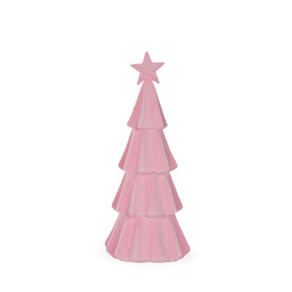 30cm Pink Flocked Tree