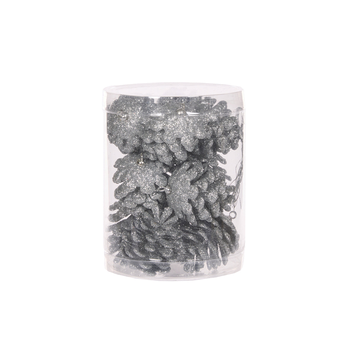 12pk Mini Silver Glitter Pinecones