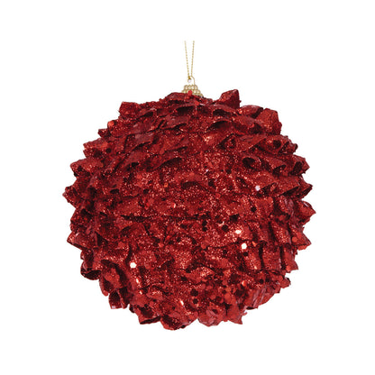 XL RED RUFFLES BAUBLE