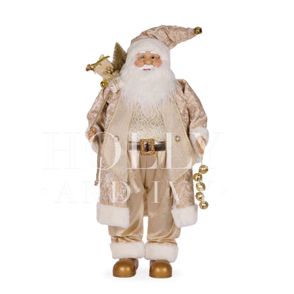 90CM CHAMPAGNE FABRIC  SANTA