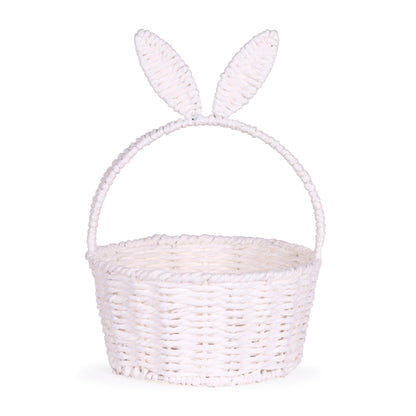 WHITE BUNNY EARS BASKET