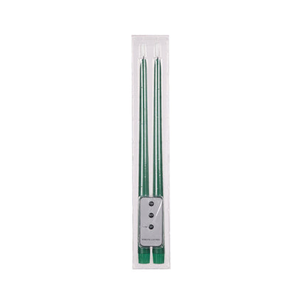 Set/2 Green LED Taper Candle
