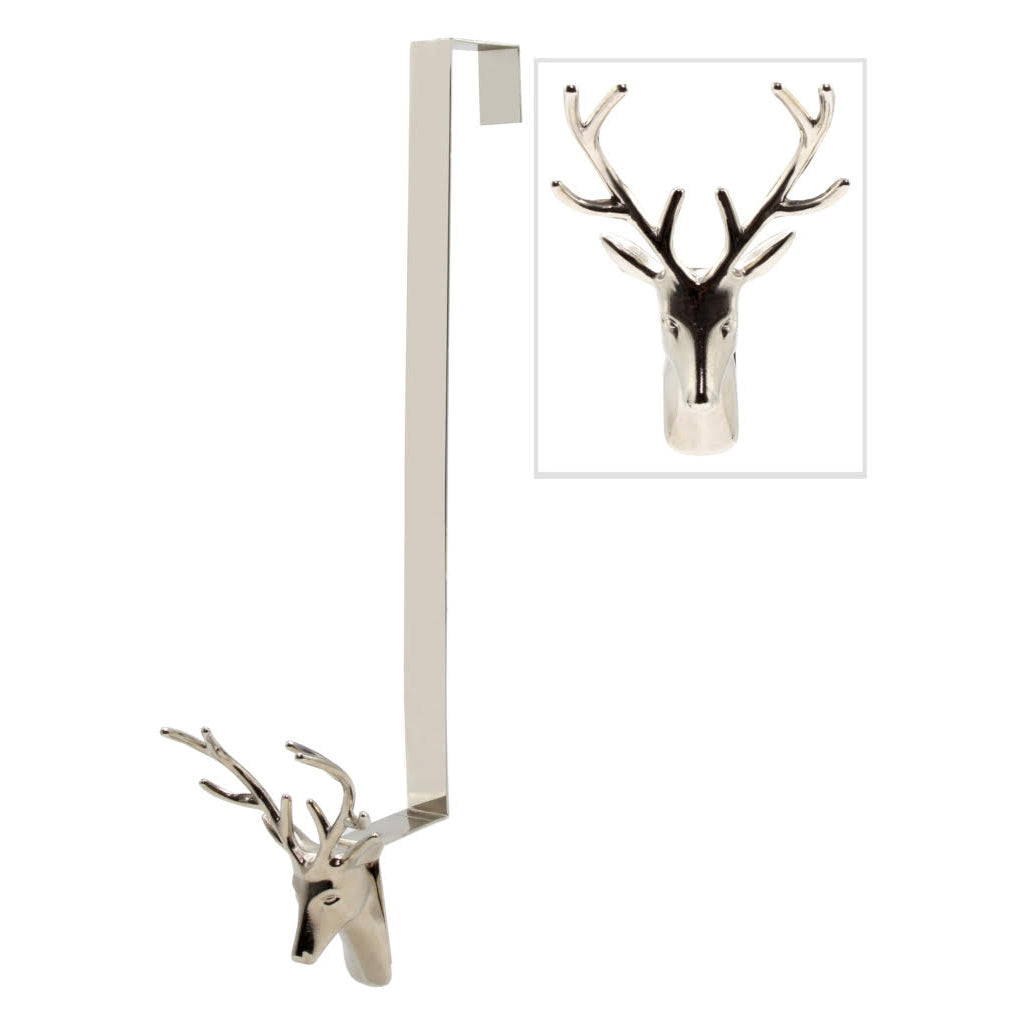 SILVER REINDEER WREATH HANGER