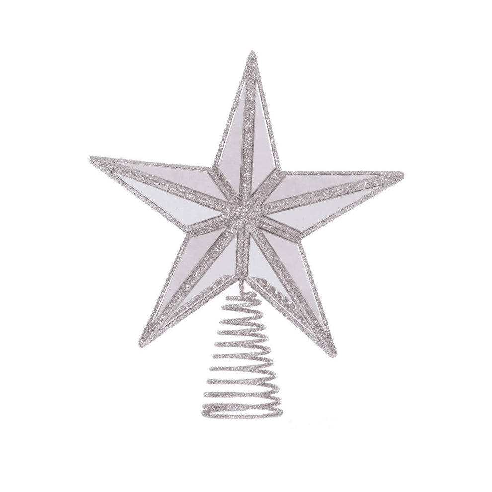 Mini 9 Point Mirrored Tree Topper Star Silver – Holly & Ivy