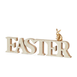 Wooden Easter Sign With Bunny