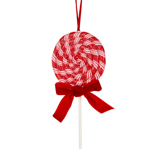 Red & White Swirl Lollipop Hanging