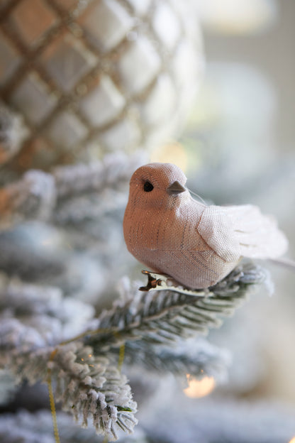 Cream Fabric Clip Bird