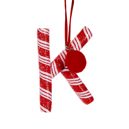 Candy Cane Letter K Hanging