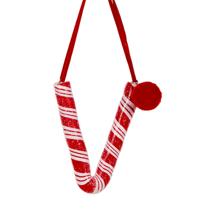 Candy Cane Letter V Hanging