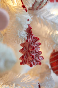 Red And White Strap Tree Hanging