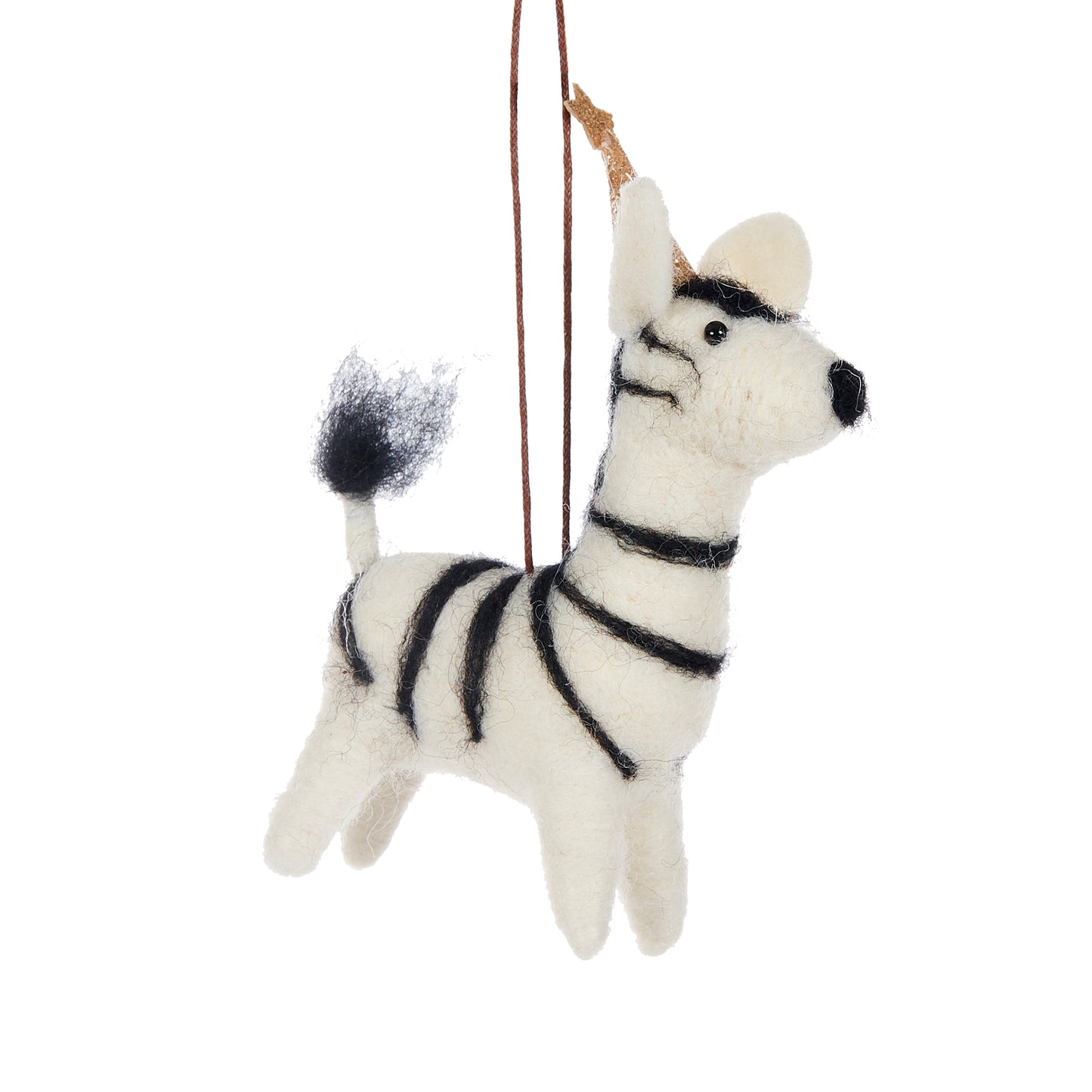 Wool Zebra With Party Hat