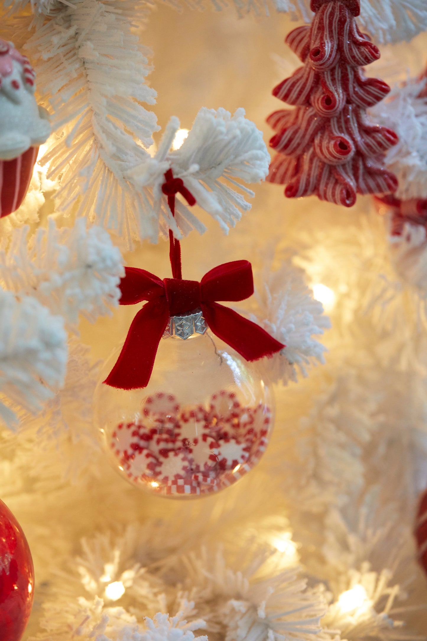 Peppermint Filled Bauble Hanging