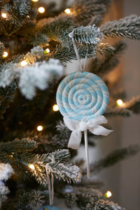 Blue And White Swirl Lollipop Hanging