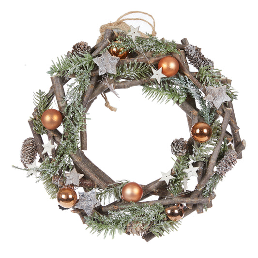 Copper Baubles Wreath