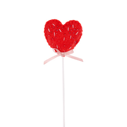 Wool Love Heart Pick Red