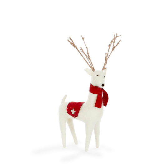 Wool Standing Reindeer Cream