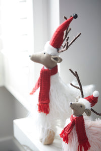 Rufus Reindeer With Scarf White