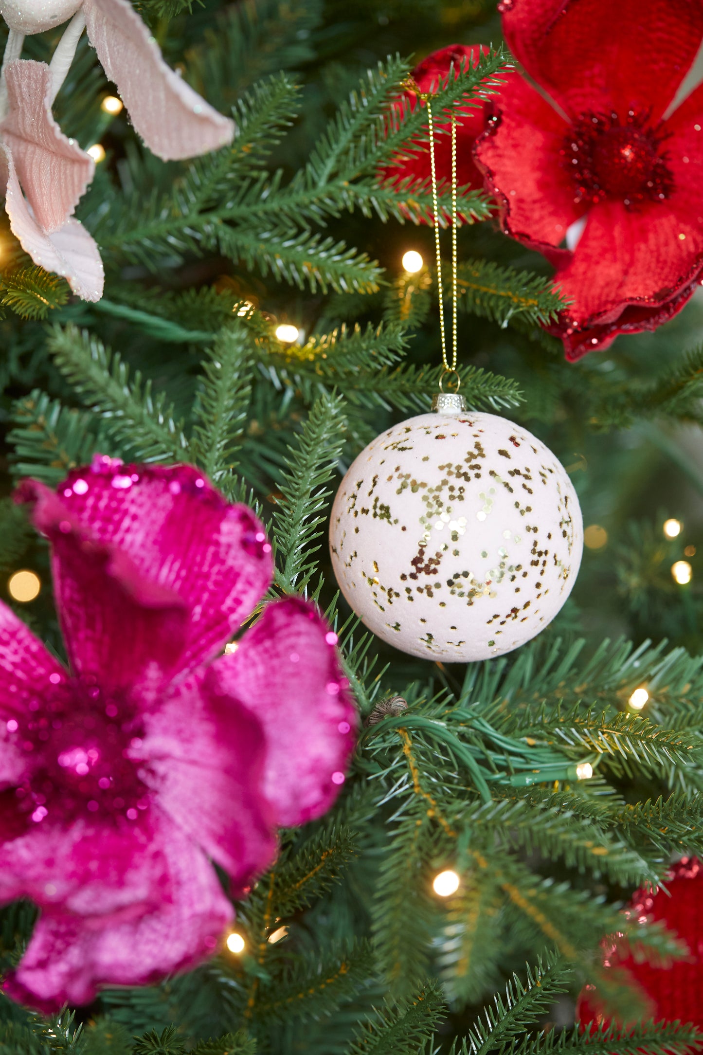 Pink Velvet Speckle Bauble