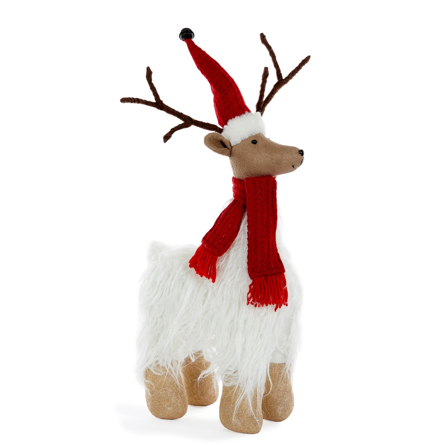 Rufus Reindeer With Scarf White