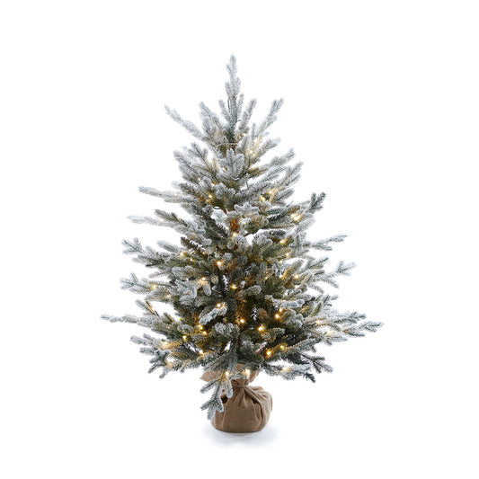 3.5 Ft. Potted Balsam Snow Tree - 130 LED